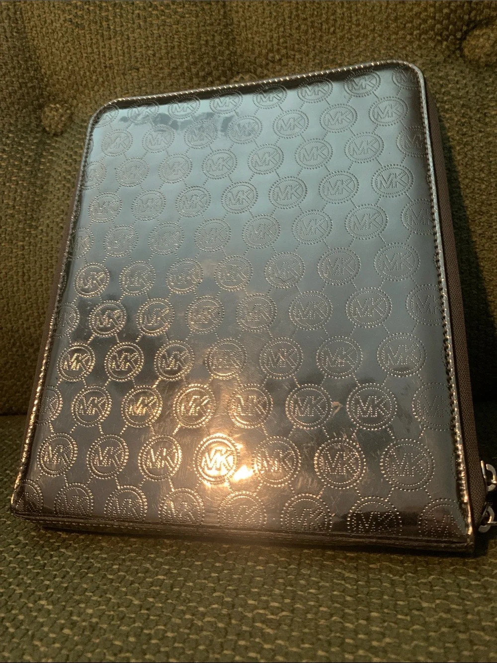 Michael Kors Metallic Mirror “MK” Logo Tablet Sleeve